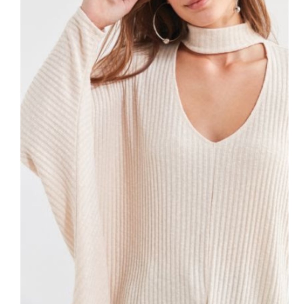 Silence + Noise Sky Open Mock-Neck Sweater
